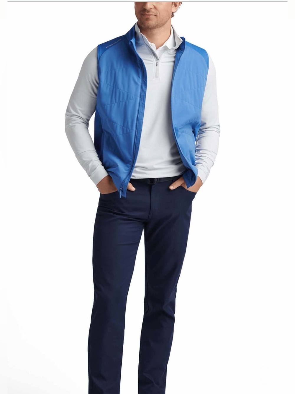 NWT Peter Millar Men's Sailor Blue Fuse Hybrid Vest (M) - Picture 5 of 6